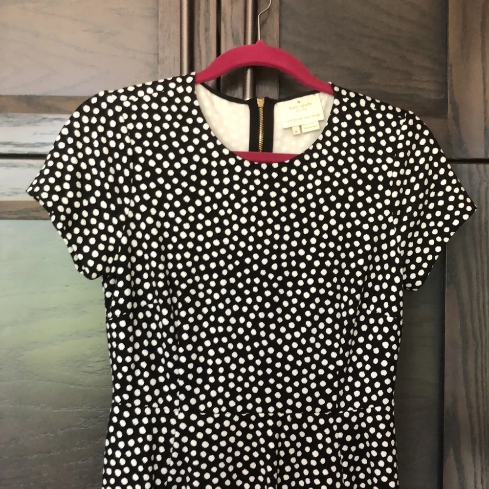 kate spade Black and White Polka Dot Midi Dress